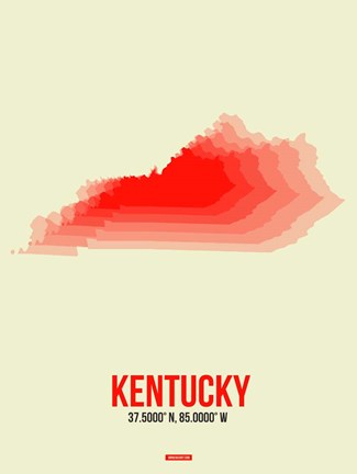 Framed Kentucky Radiant Map 1 Print