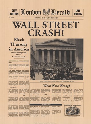 Framed Wall Street Crash! Print