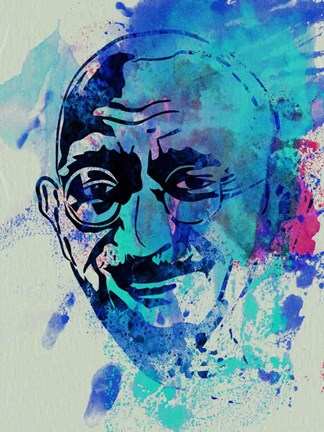 Framed Gandhi Watercolor 1 Print