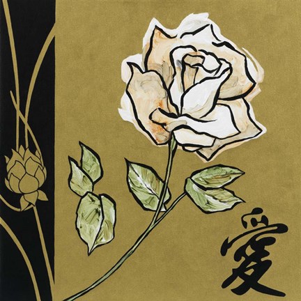 Framed Asian Rose Print
