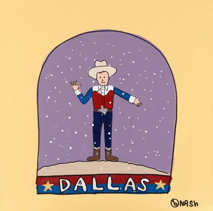 Framed Dallas Snow Globe Print