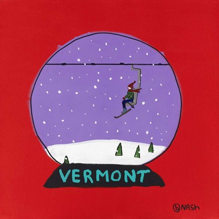 Framed Vermont Snow Globe Print