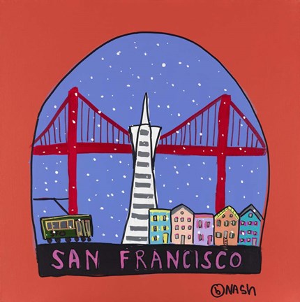 Framed San Francisco Snow Globe Print