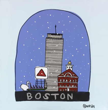 Framed Boston Snow Globe Print