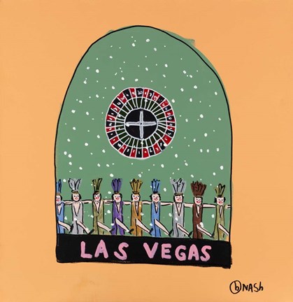 Framed Las Vegas Snow Globe Print