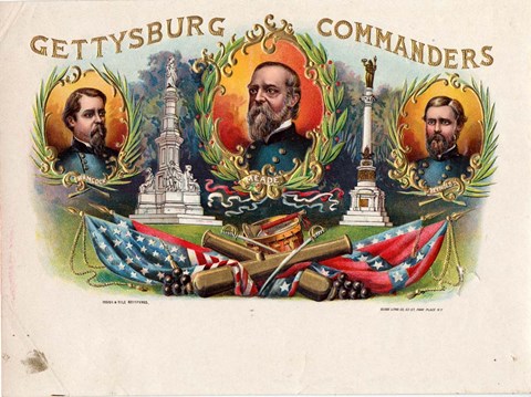 Framed Gettysburg &amp; Commanders Print