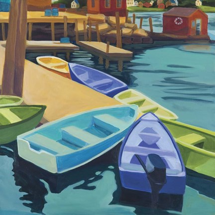 Framed Boats Vinal Haven Print