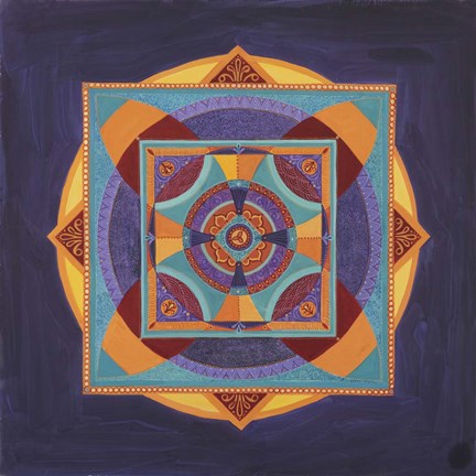 Framed Centered Mandala Print