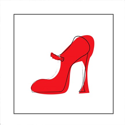 Framed Red Shoe Print