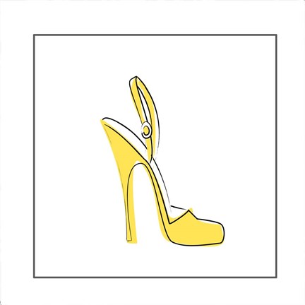 Framed Yellow High Heel Sandal Print