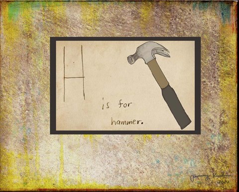 Framed H is For Hammer Print