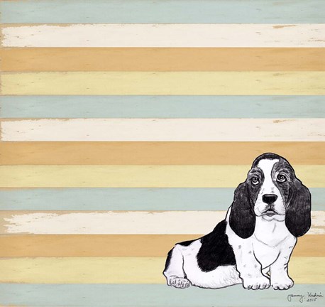 Framed Basset Hound 1 Print