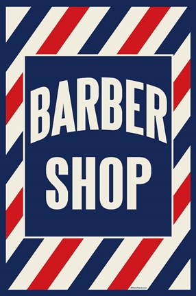 Framed Barber Shop Stripes Print