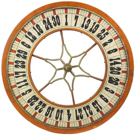 Framed Gambling Wheel - Wood Print