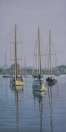 Framed Stonington Sail Boats Print