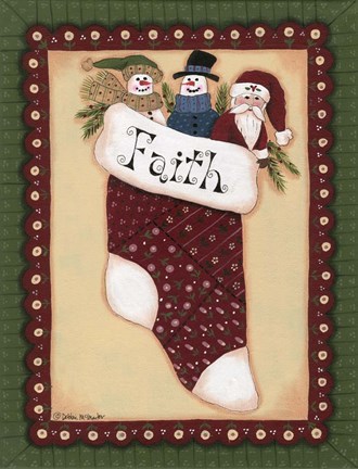 Framed Stocking VI Faith Print