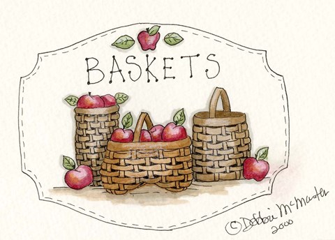 Framed 3 Baskets Print