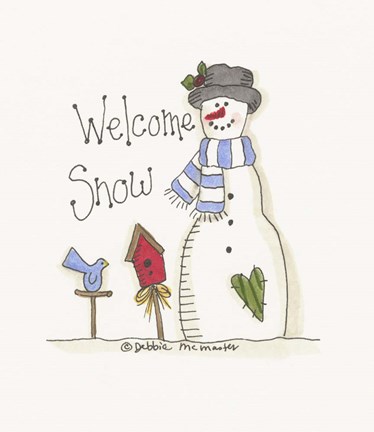 Framed Welcome Snow Print