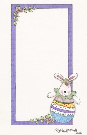 Framed Purple Border Bunny Print