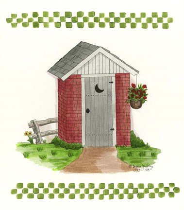 Framed Brick Outhouse Print