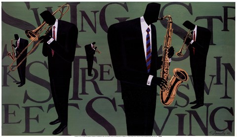 Framed Swing Street Horns Print