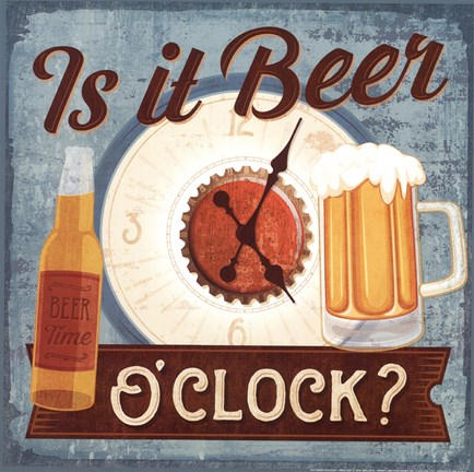 Framed Is it Beer O&#39;clock? Print