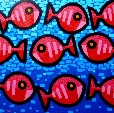 Framed 9 Happy Fish Print