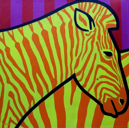 Framed Cadmium Zebra 2 Print