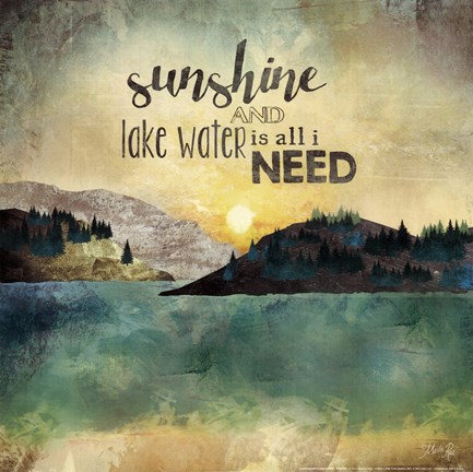 Framed Sunshine and Lake Water Print