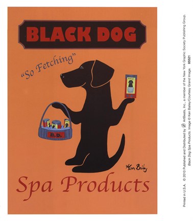 Framed Black Dog Spa Products Print
