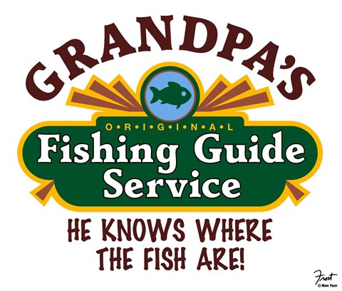 Framed Grandpa&#39;s Fishing Guide Service Print