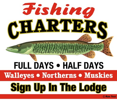 Framed Fishing Charters Print