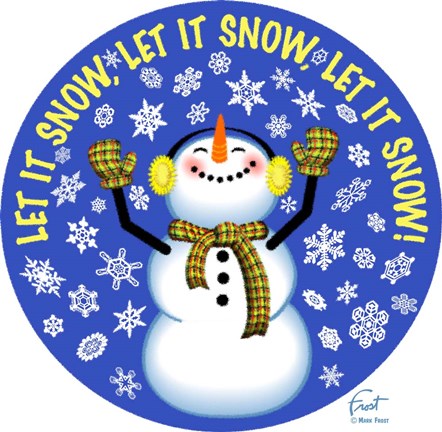 Framed Snowman Let It Snow Print