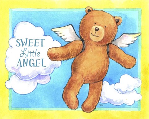 Framed Sweet Angel Bear Print