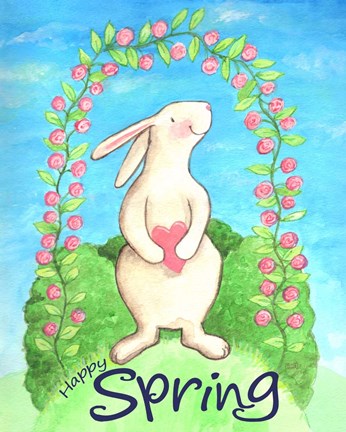 Framed Happy Spring Bunny Print
