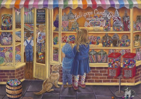 Framed Lollipop Candy Shop Print