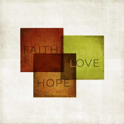 Framed Faith, Hope, Love I Print