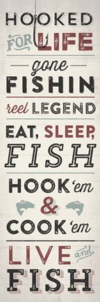 Framed Fishing Typography Print