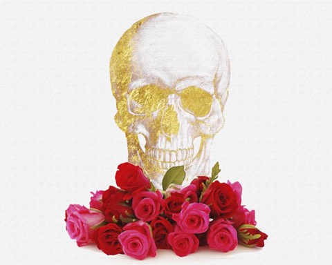 Framed Rose And Skull Print