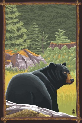 Framed Black Bear 1 Print