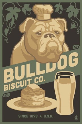 Framed Bulldog Biscuit Co. Print