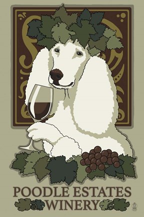 Framed Poodle Estates Winery Print