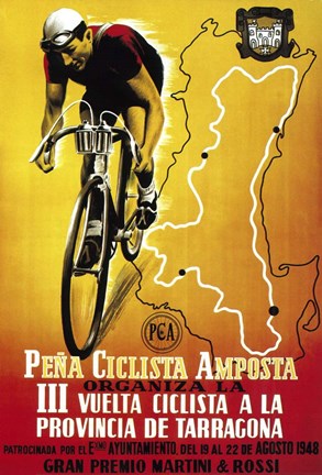 Framed Pena Ciclista Amposta Print