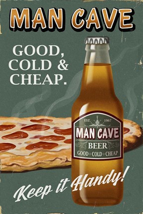 Framed Man Cave Beer Print
