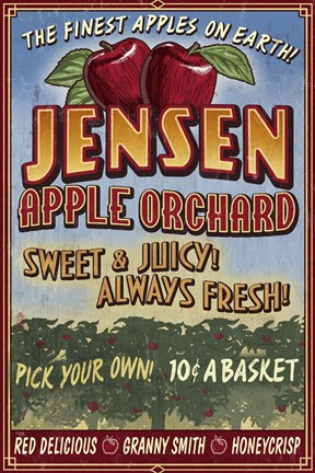 Framed Jensen Apple Orchard Print