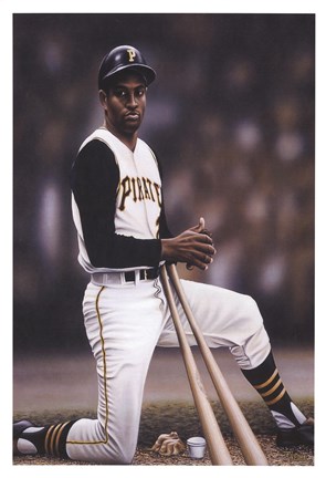 Framed Roberto Clemente on Deck Print