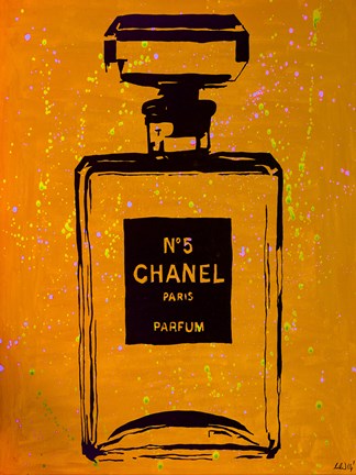 Framed Chanel Pop Art Orange Chic Print