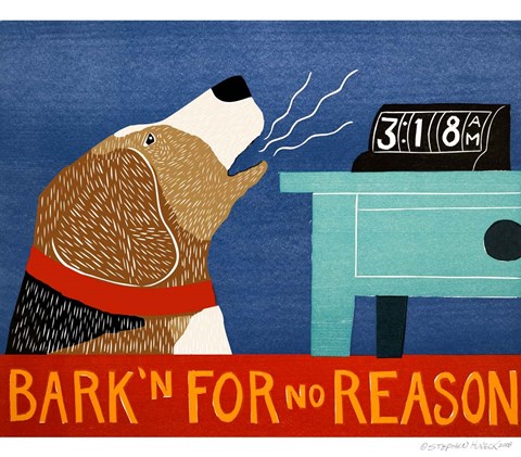 Framed Barkin for no Reason Beagle Print