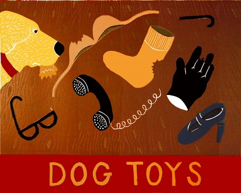 Framed Dog Toys Yellow Print