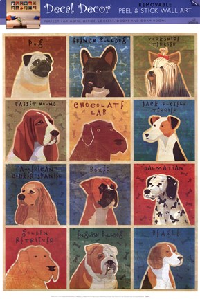 Framed One Dozen Dogs Print